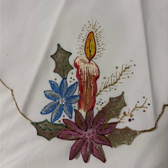 Hand Made Candle Design Table Linens - Picture 2 of 3